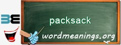 WordMeaning blackboard for packsack